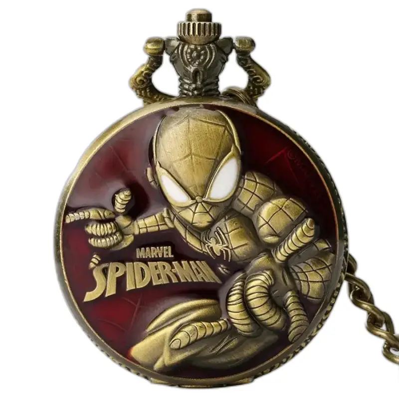Montre à gousset Quartz Marvel Spider Man Vintage avec design emblématique de Spiderman