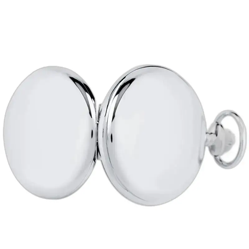 Montre à gousset Quartz Moderne Chic avec boîtier arrière ouvert en argent