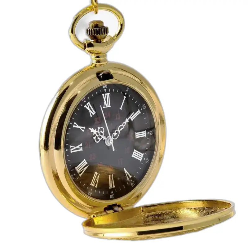 Montre à gousset Romaine Luxe Or avec chiffres romains et finition dorée élégante