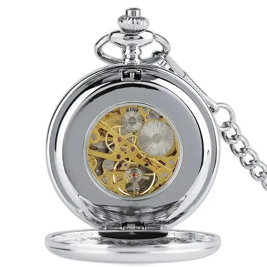 Montre à Gousset Royal Luxury Argent Chic, montre à gousset avec mécanisme visible