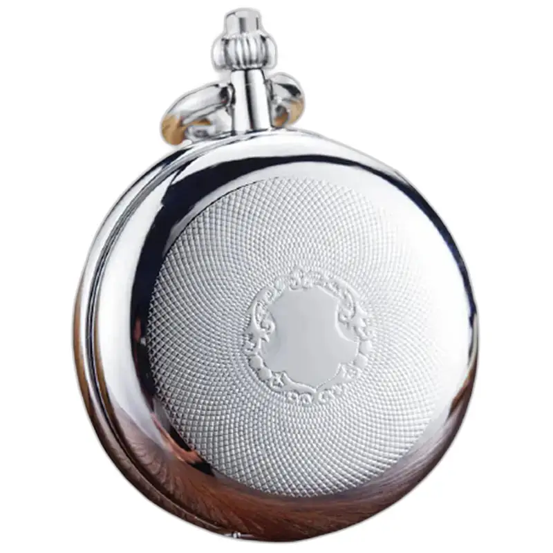 Montre à gousset Royal Luxury Argent Chic avec un dos texturé en argent