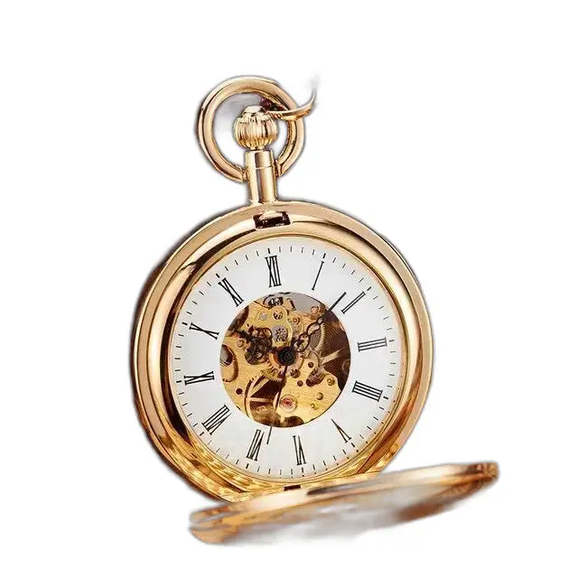 Montre à gousset Royal Luxury Double Chasseur avec un design doré élégant