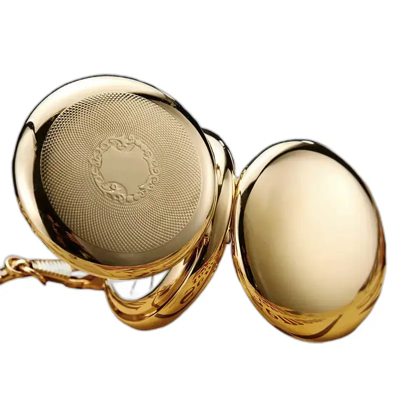 Montre à Gousset Royal Luxury Double Chasseur ouverte, avec finition dorée élégante