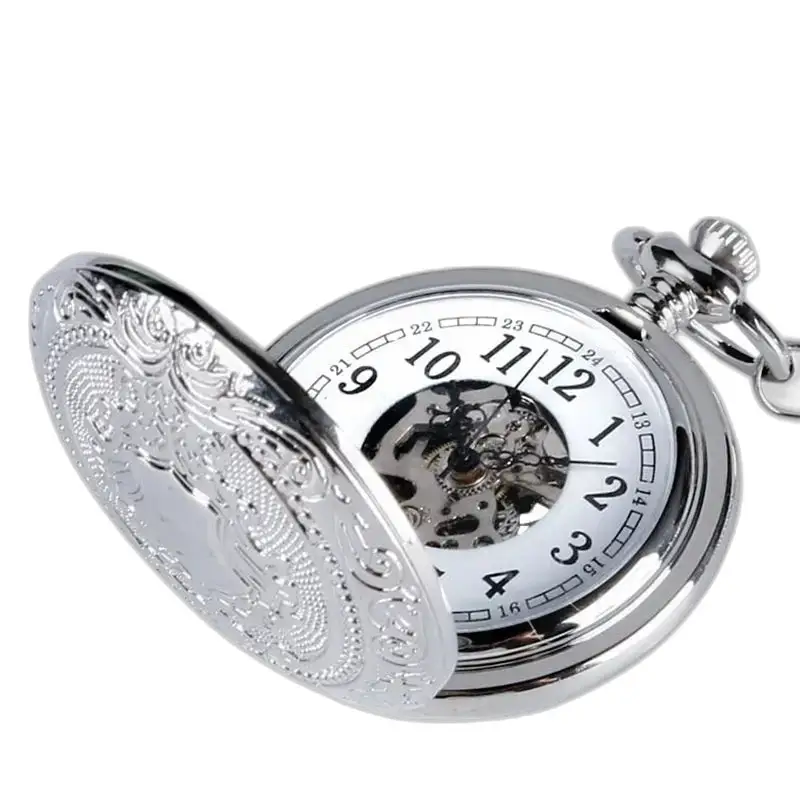 Montre à gousset Royal Silver Boitier Chasseur Chic avec un design mécanique élégant