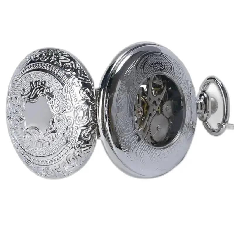Montre à gousset Royal Silver avec mécanisme visible et boitier chic en chasseur