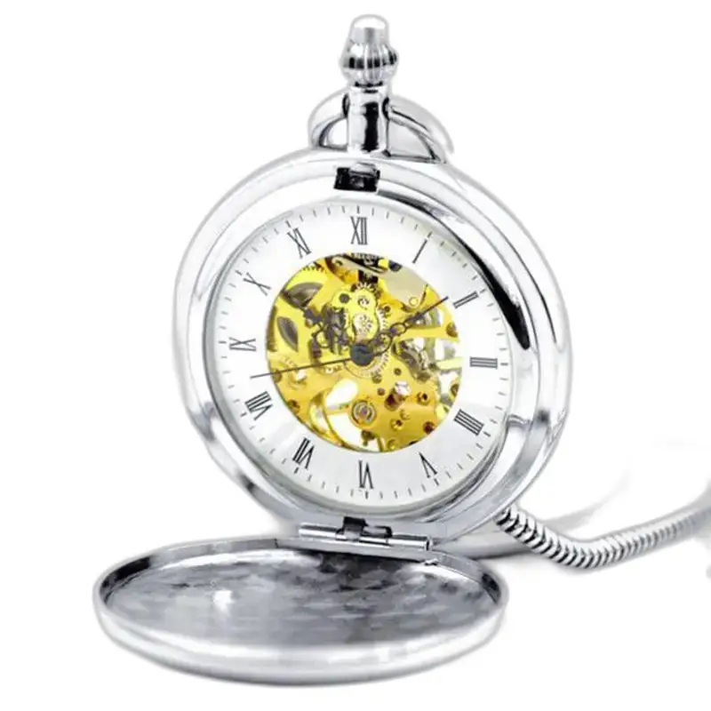 Montre à gousset Royale Double Mécanique Luxe en argent, élégance intemporelle