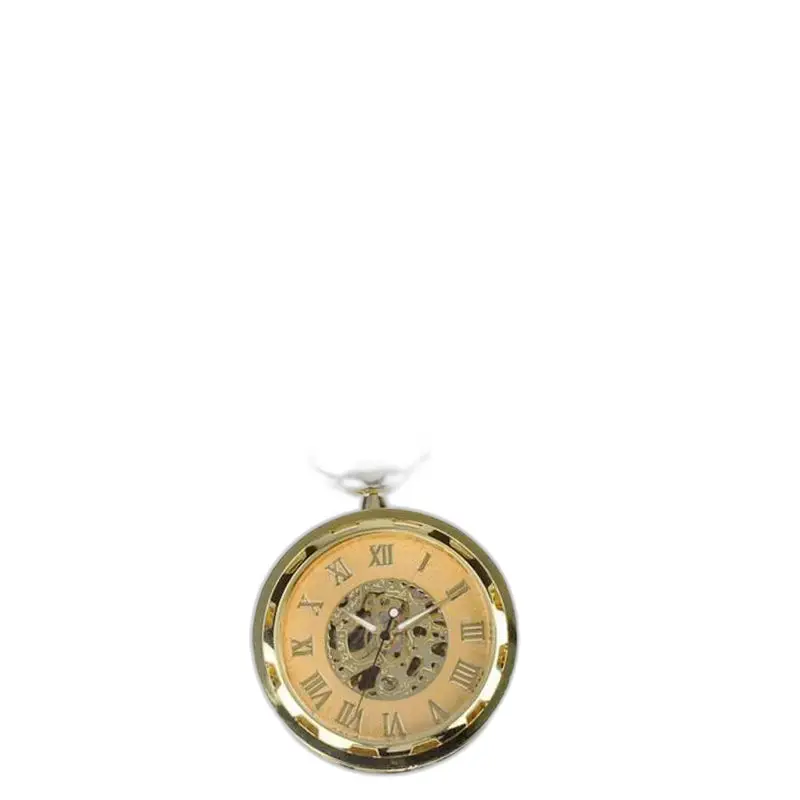 Montre à Gousset Squelette Mécanique Luxe Homme avec finition dorée et design élégant