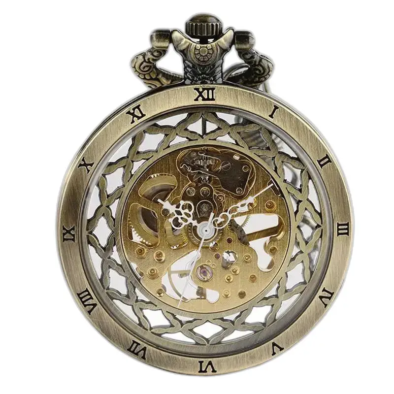Montre à Gousset Squelette Ronde Luxe en bronze, style haut de gamme et élégant