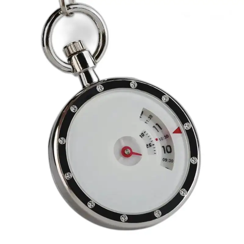 Montre à gousset Steampunk Argent avec un cadran blanc et chaîne mailles serpent