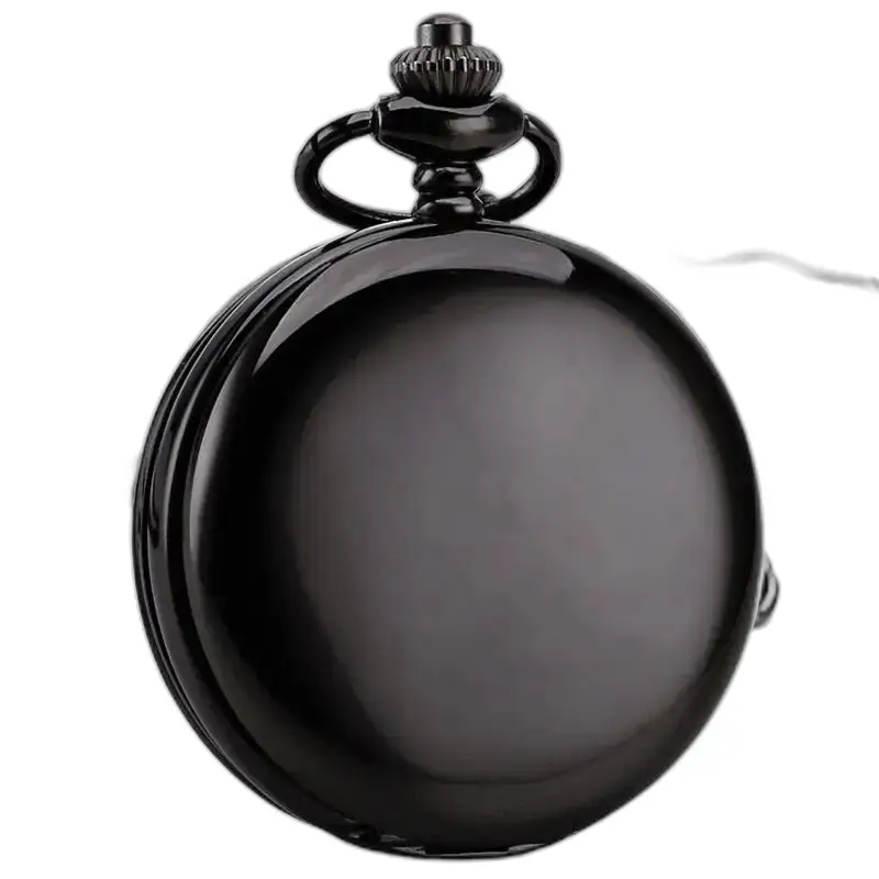 Montre à gousset steampunk double demi chasseur chic avec finition noire élégante