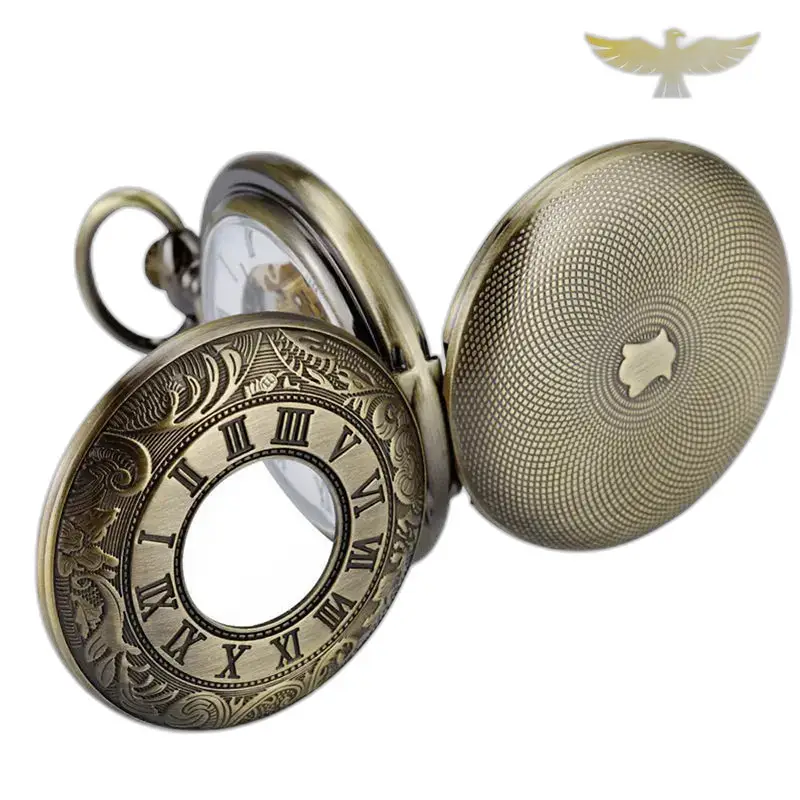 Montre à Gousset Style Demi Chasseur Homme Femme avec un ornement en bronze élégant