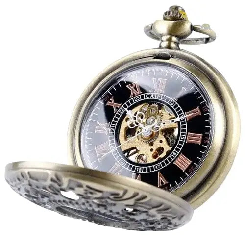 Montre à Gousset Style Vintage en bronze avec un design élégant de vieille montre