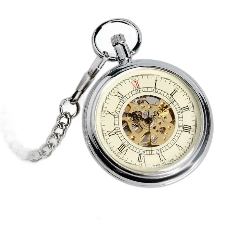 Montre à Gousset Vintage Automatique Argent Luxe Nom avec un boîtier en argent