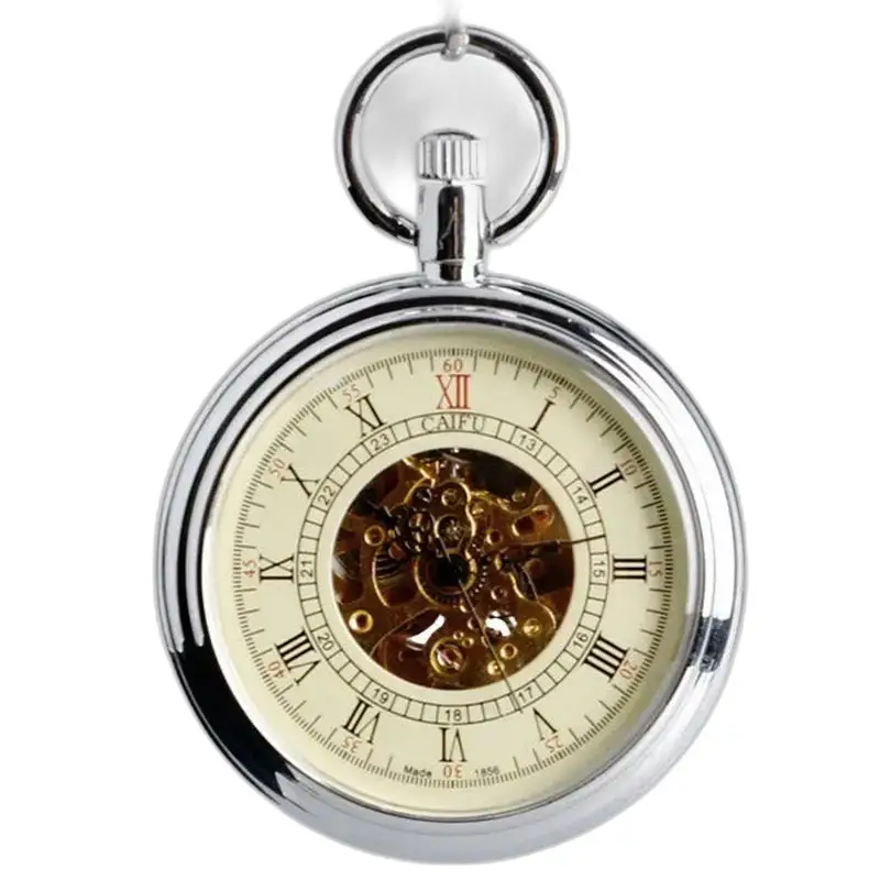 Montre à Gousset Vintage Automatique Argent Luxe Nom avec un élégant boîtier argenté