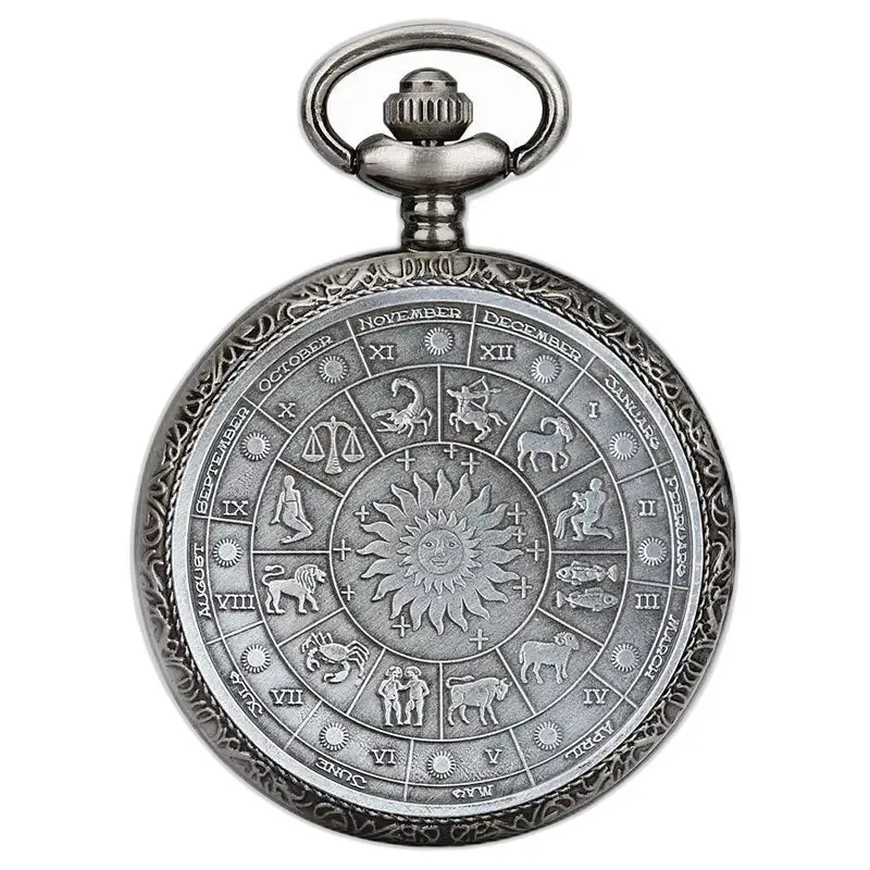 Montre à gousset Zodiaque en argent au style vintage élégant et intemporel