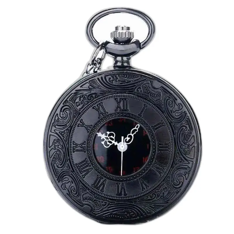 Montre à Poche à Gousset Steampunk Cobalt avec chiffres romains en noir