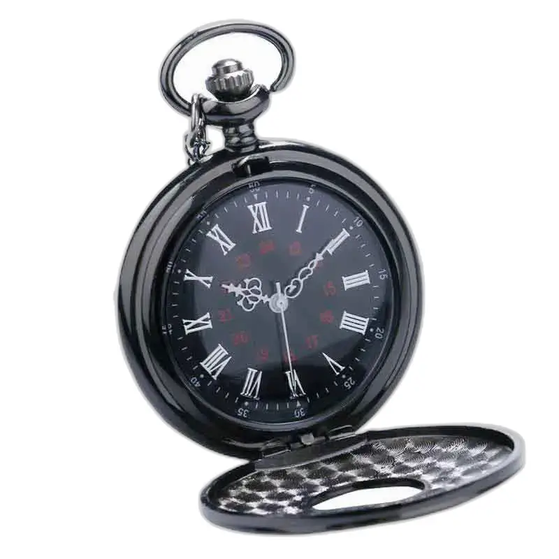 Montre à Poche à Gousset Steampunk Cobalt, montre noir avec chiffres romains raffinés