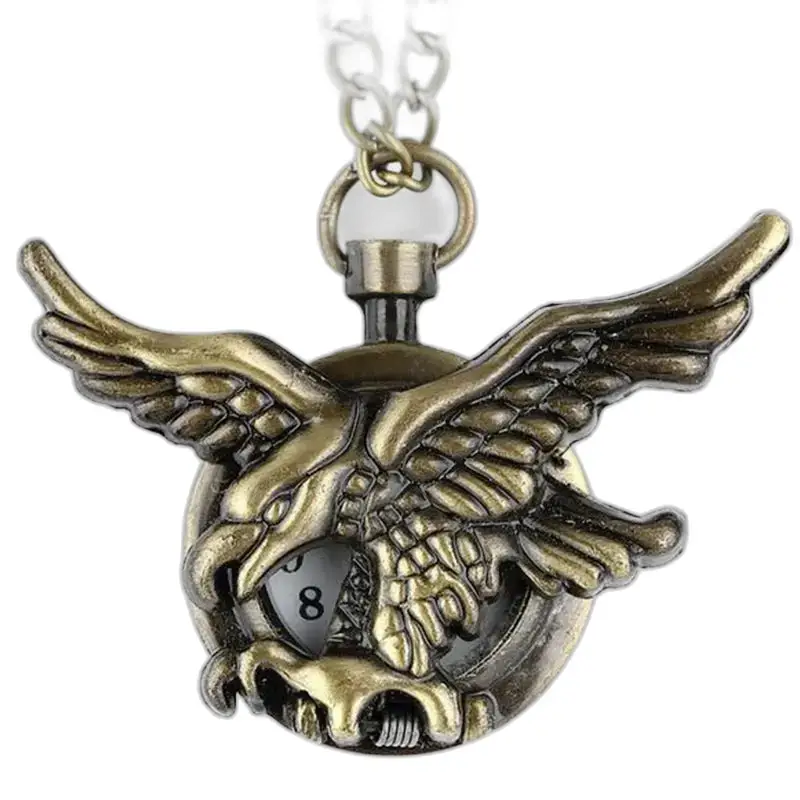 Montre Aigle Vintage en bronze avec pendentif aigle élégant sur une chaîne
