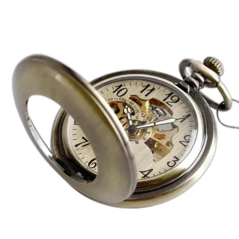 Montre Antique à Gousset Vintage Homme Femme avec ouvert bronze ton