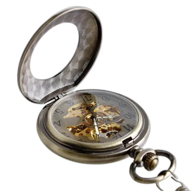 Montre antique à gousset en bronze ouverte pour homme et femme