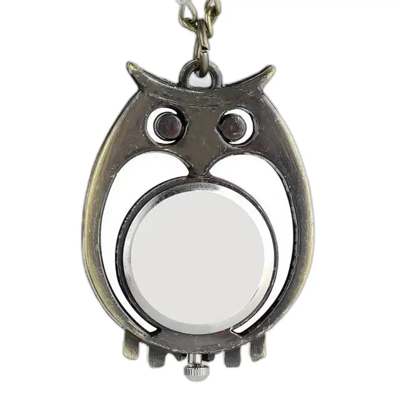 Owl-shaped pendant watch Montre Chouette Vintage en Bronze avec Chaîne élégante