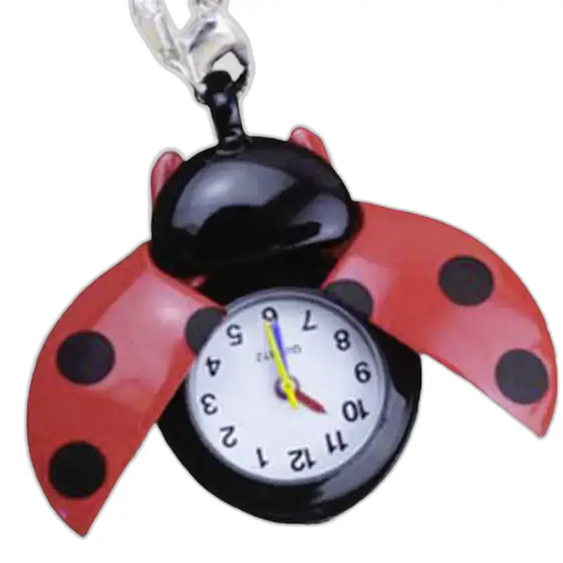 Montre Coccinelle Pendentif en Argent et Or, élégant bijou en forme de coccinelle