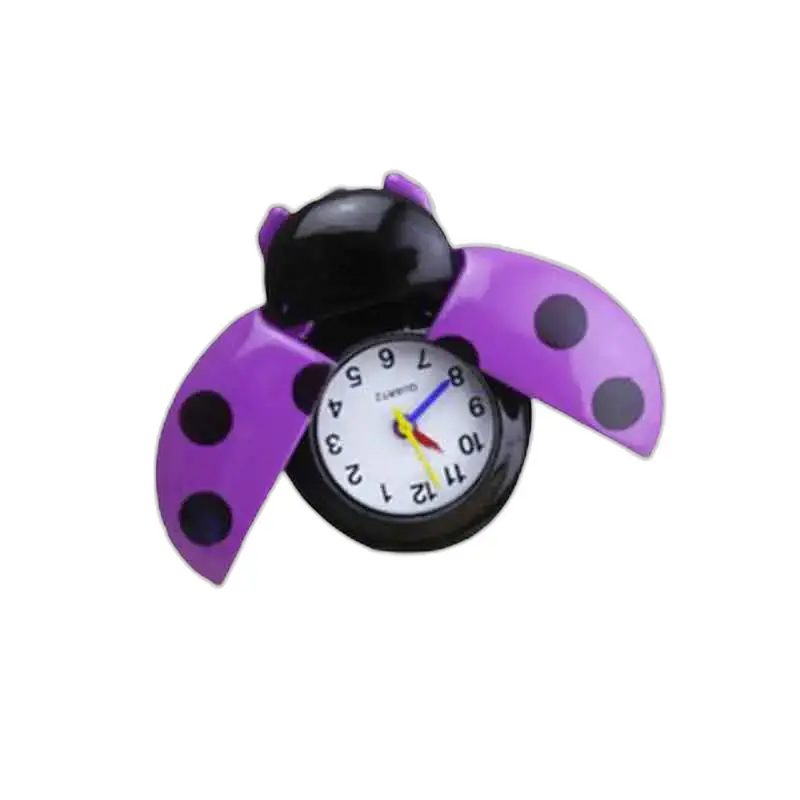 Montre Coccinelle Pendentif en Argent et Or avec ailes violettes en acier inoxydable