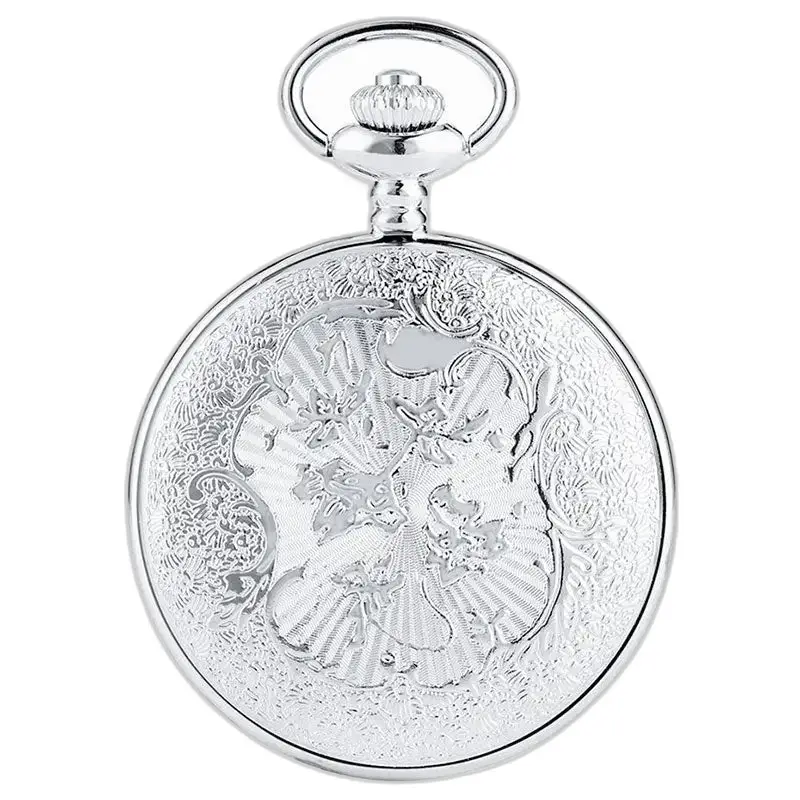Montre collier argent avec design floral et cœur bleu pour un style élégant