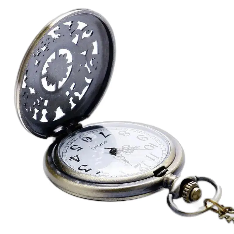 Montre Collier Boussole Vintage Style Homme Femme avec montre collier ouverte et ornée