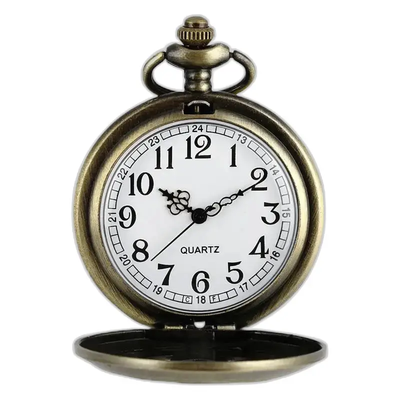 Antique-style pocket watch Montre Collier Bronze Fleur Géométrique Rétro élégant