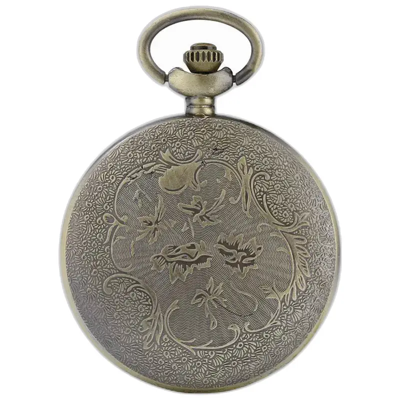 Montre Collier Bronze Fleur Vintage Femme avec une montre de poche en bronze ornée