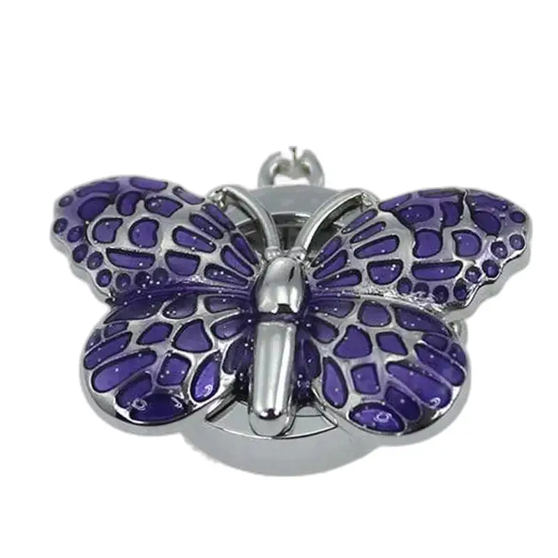 Porte-sac en forme de papillon violet et argent Montre Collier Butterfly Chic Femme