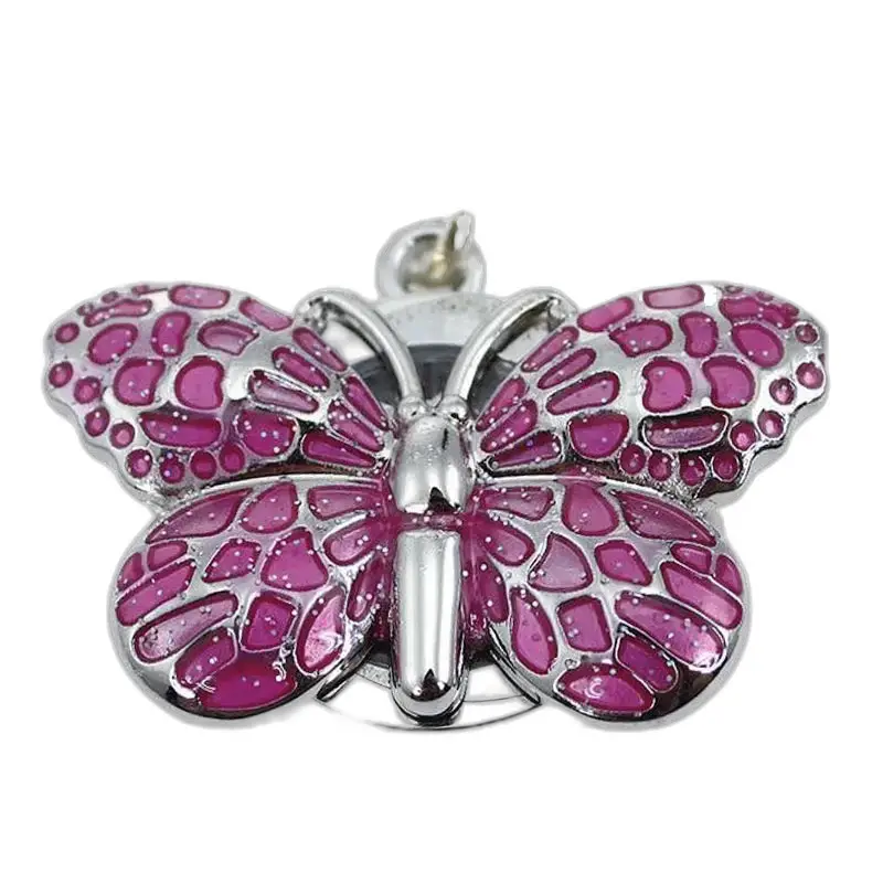 Pendentif papillon rose et argent du Montre Collier Butterfly Chic Femme