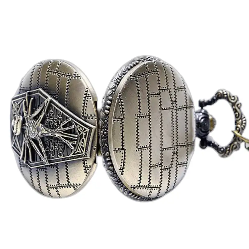 Montre Collier Cauchemar avant Noël en Bronze avec un cadran de montre steampunk ouvert