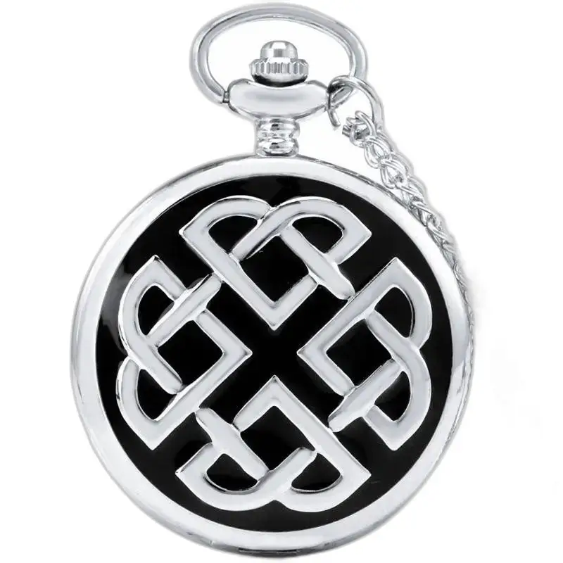 Montre Collier Celtic Rope Classique Argent avec design de nœud celtique en argent