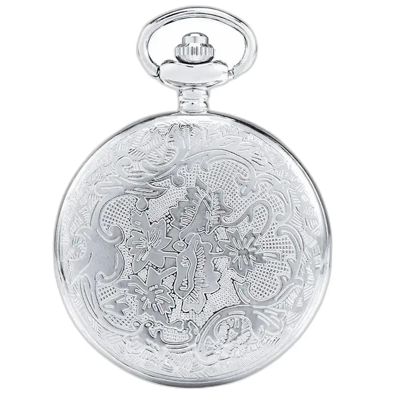 Montre Collier Celtic Rope Classique Argent avec gravures florales en argent