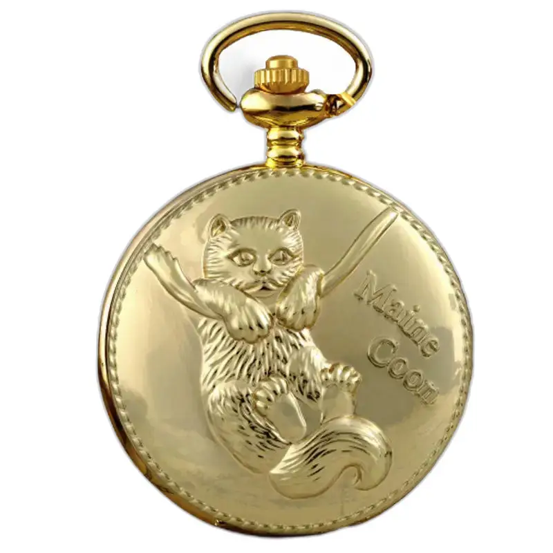 Montre Collier Chat Chinois Or Fantaisie avec un élégant design de chat en or