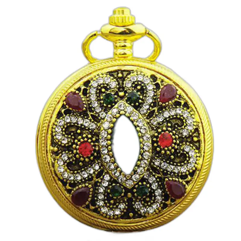 Montre Collier Chic avec montre coller ornée de pierres précieuses en or