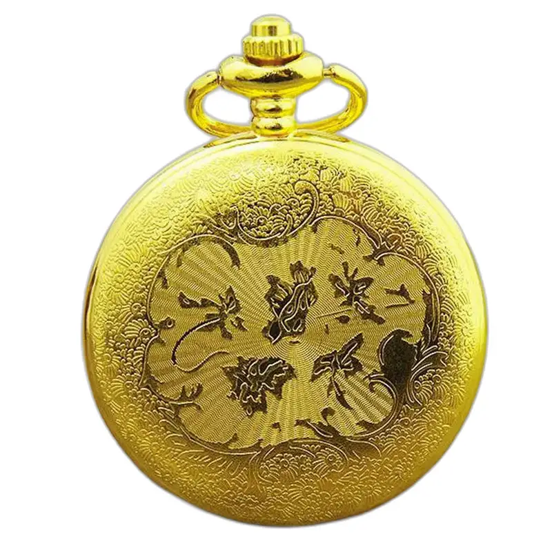 Montre Collier Chic Pierres Précieuses en Or avec une montre de poche dorée ornée