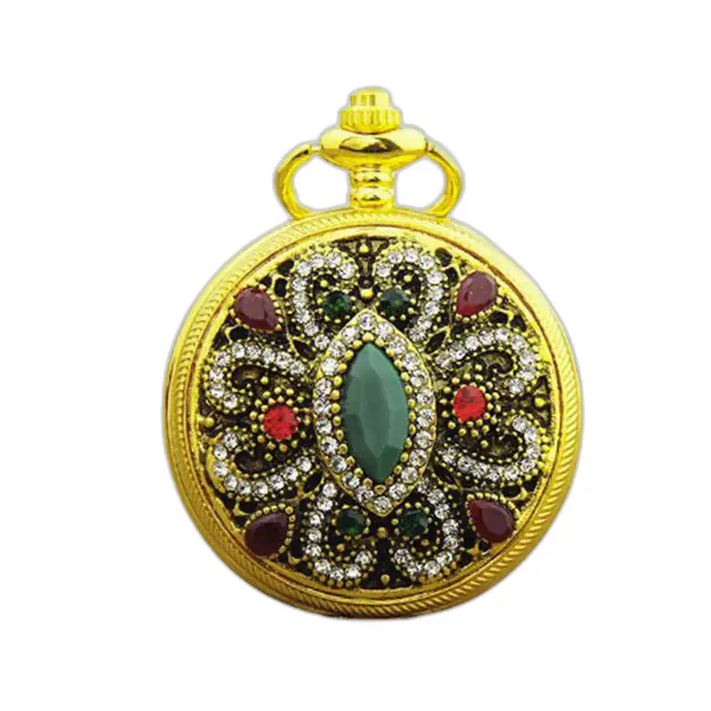 Montre Collier Chic en Or ornée de pierres précieuses et de gemmes élégantes