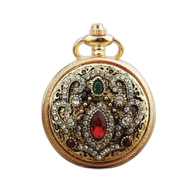 Montre Collier Chic Royale pour Homme Femme avec montre collier en or et pierres précieuses