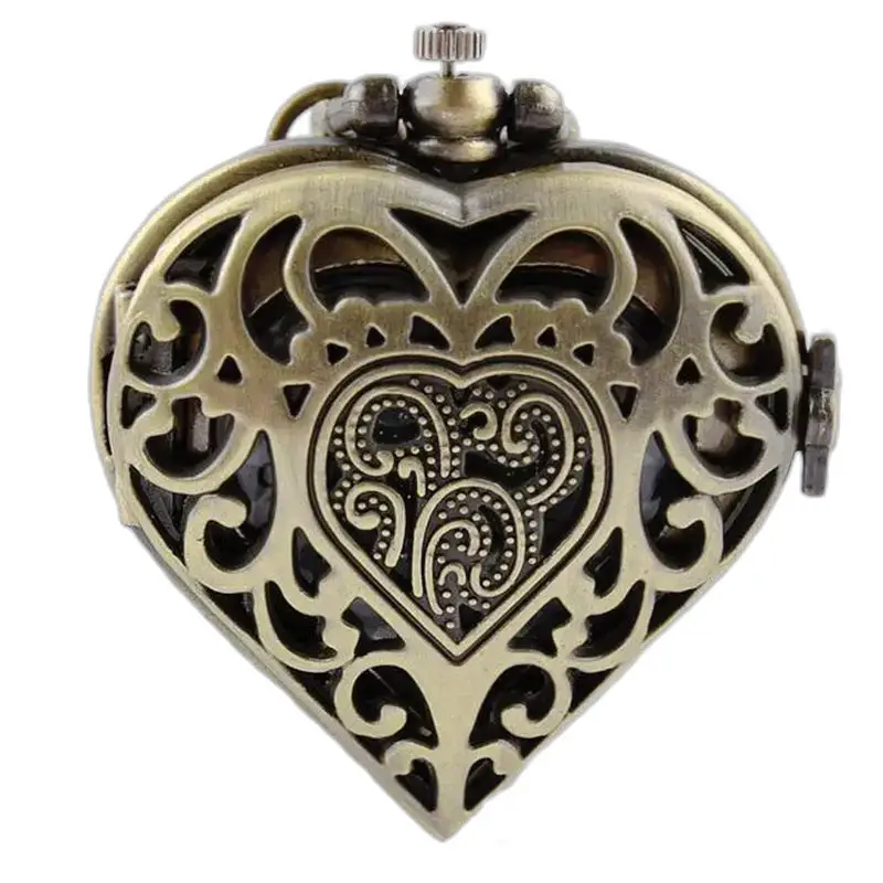 Montre Collier Coeur Vintage Argent Bronze avec un élégant design de montre en filigrane