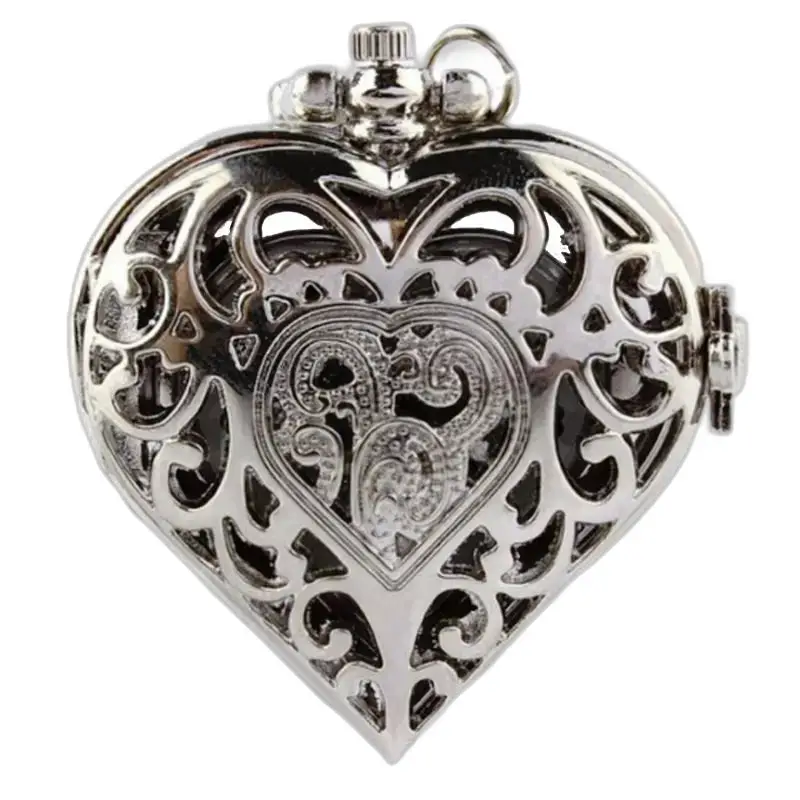 Locket en argent en forme de cœur pour Montre Collier Coeur Vintage Argent Bronze