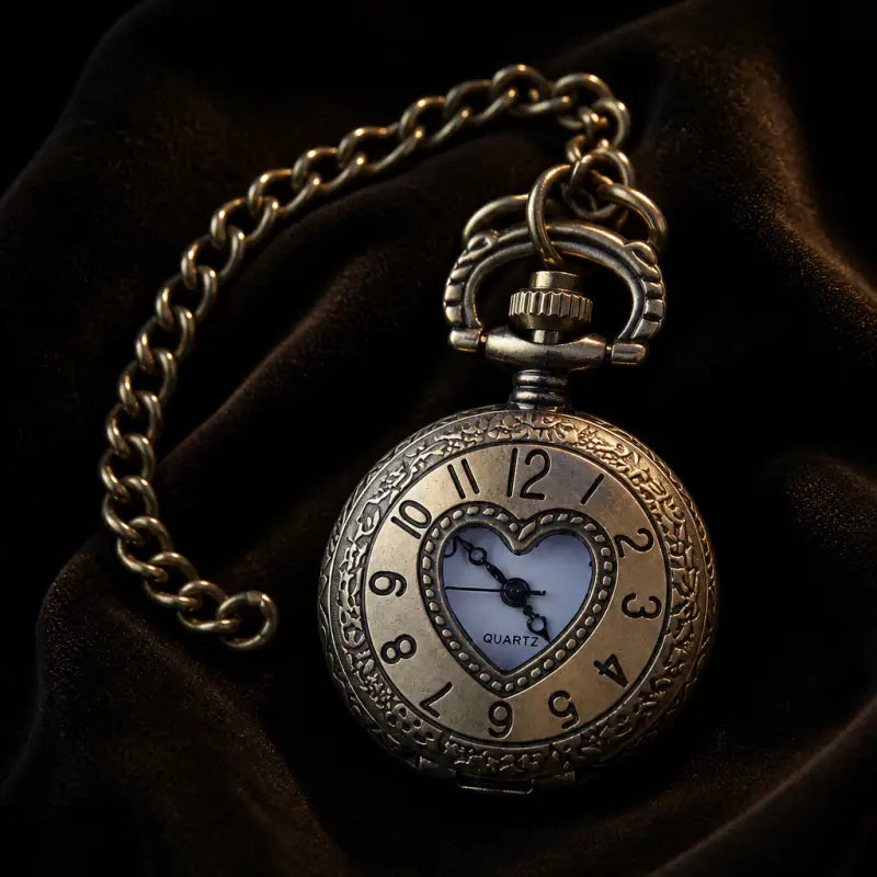 Montre Gousset Collier Cœur Gravé Femme Vintage - Univers Gousset