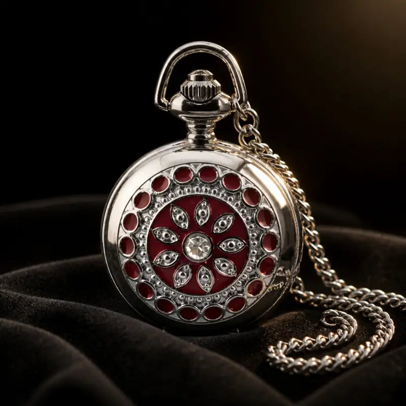 Montre Gousset Collier Fleur Gravée Femme - Univers Gousset