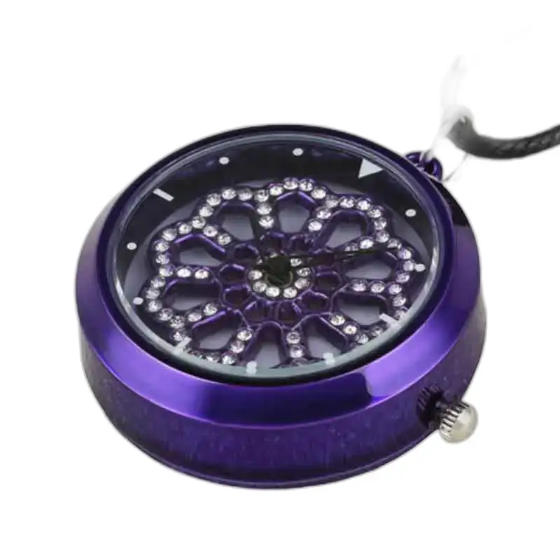 Montre Collier Fleur Élégante pour Femme avec un design de montre en pendentif violet