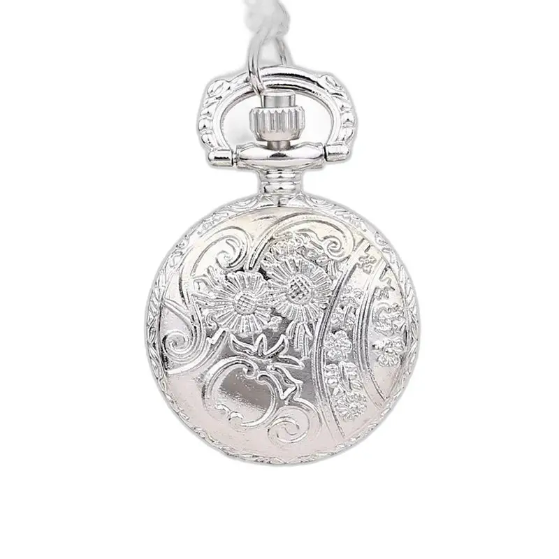 Montre Collier Flocon Chic Argent Homme Femme avec un élégant cadran floral en argent