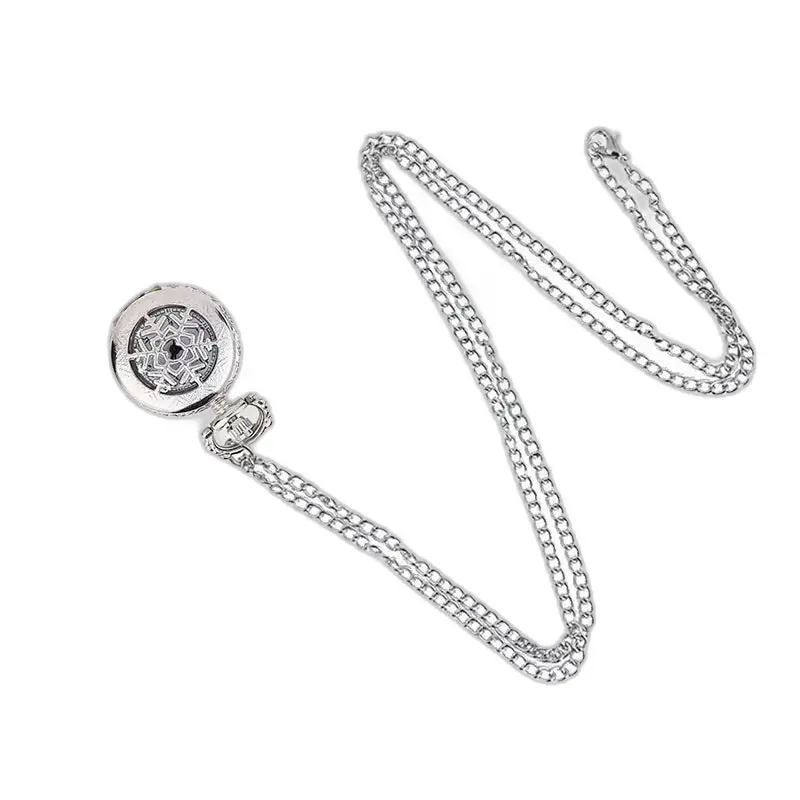 Montre Collier Flocon Chic Argent pour Homme et Femme avec pendentif de montre élégante