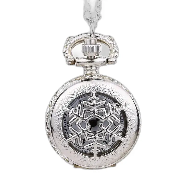 Montre collier flocon Chic Argent avec un élégant motif de flocon en argent