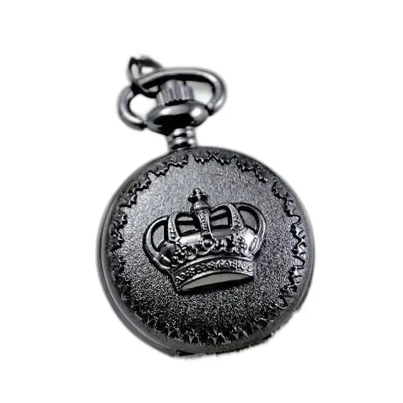 Montre Collier Girl’s avec montre de poche ornée d’une couronne vintage chic